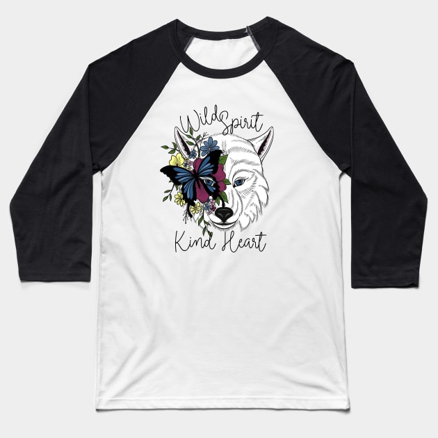 Wild Spirit ~ Kind Heart Baseball T-Shirt by MonarchGraphics